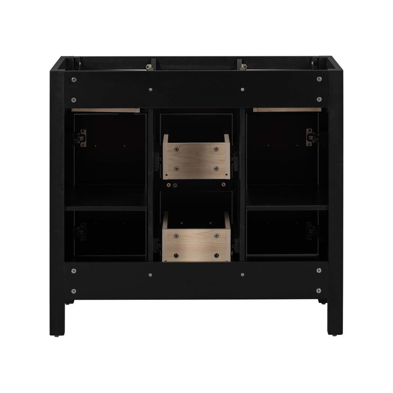 Meuble-lavabo 36 po, lavabo non inclus, autoportant, Noir