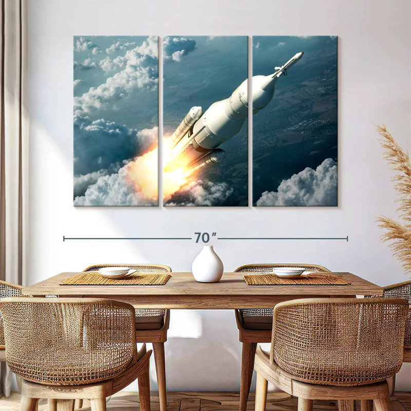 Oberle Spaceship Launching, 42" H x 65" W