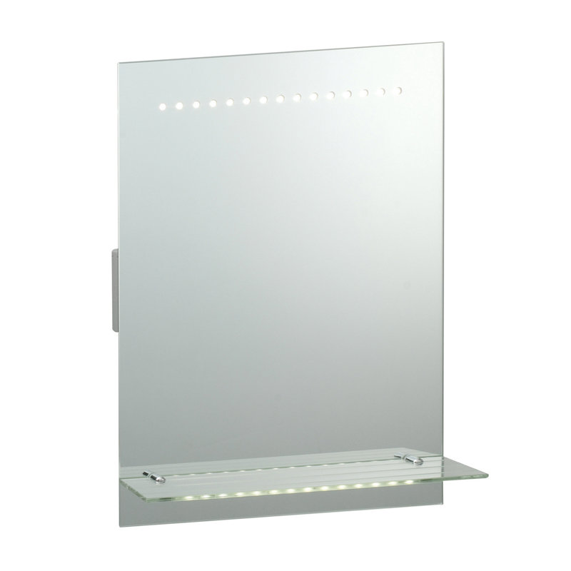 Flat Wall Mirror with Shelves