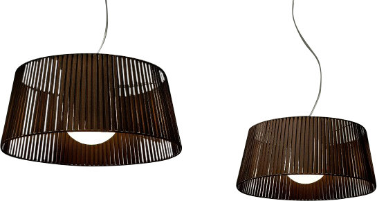Ribbon 1 - Light Pendant, Satin Nickel, Mocha