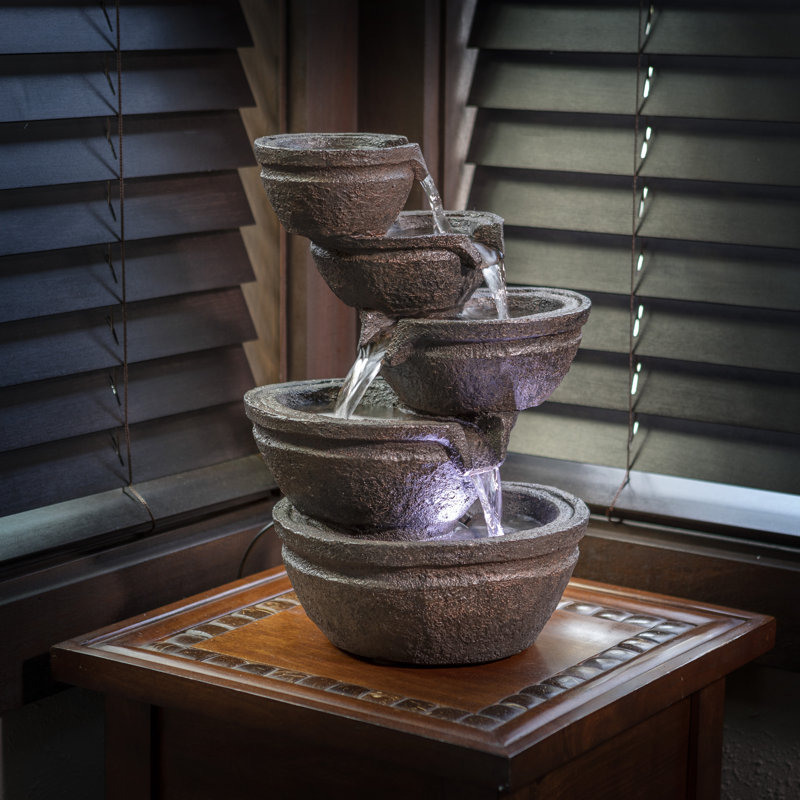 Outdoor Cascade Fountain with Lights