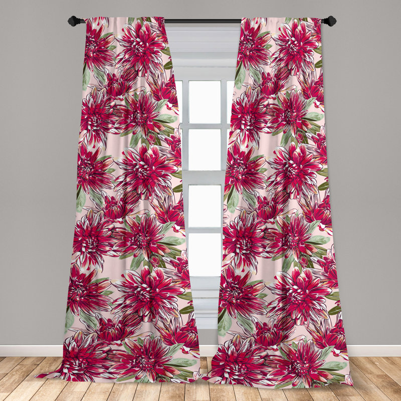 Burchette Semi Sheer Curtain Pair, 28" W x 95" L