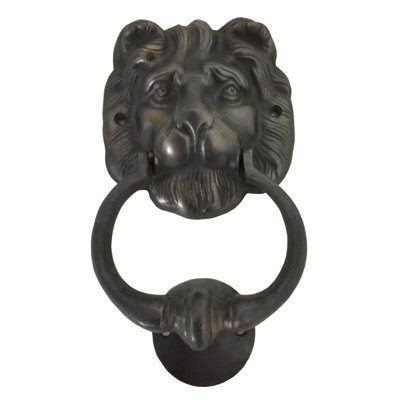 Porte-tete de porte en laiton de lion