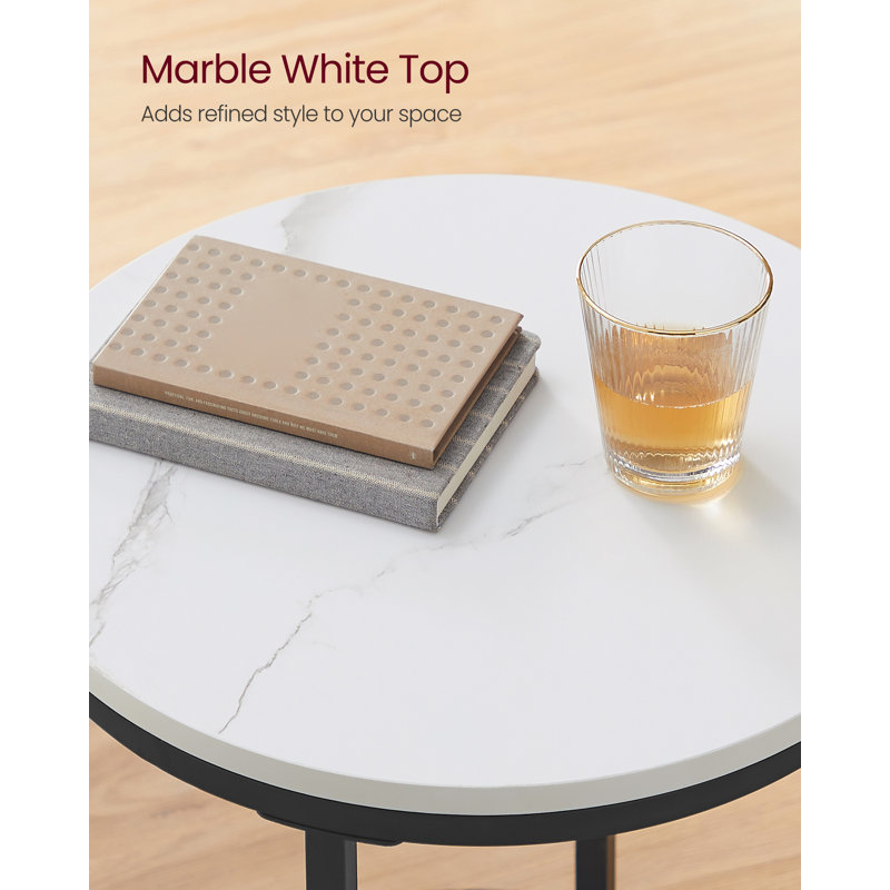 Table d'appoint Ashrfi, Blanc / noir