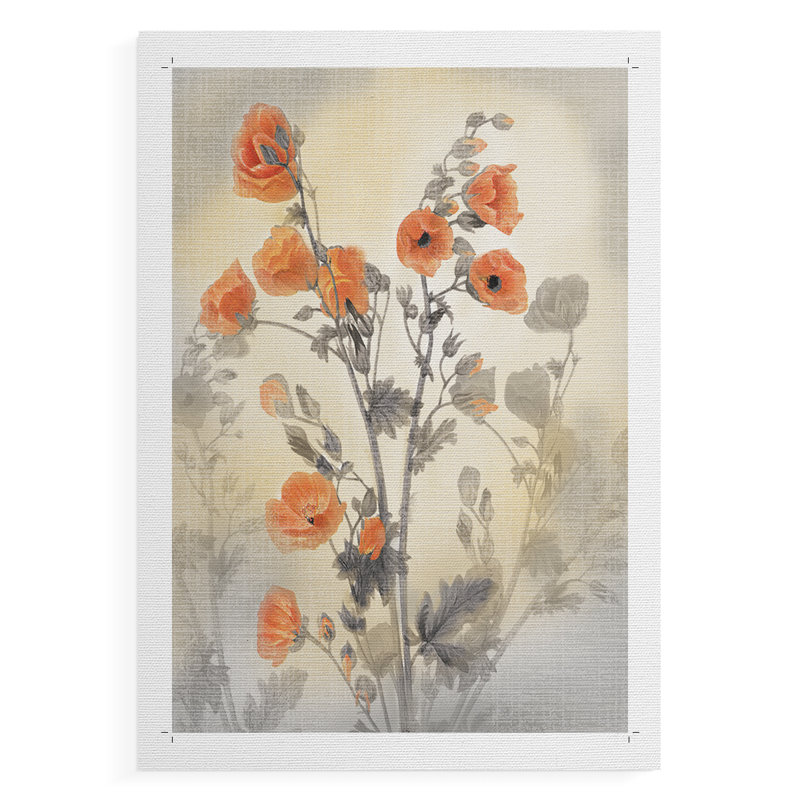 Coquelicot rouge - impression sur toile seulement - non encadrée, H 48 po x l 32 po