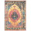 Tapis unique en viscose noué à la main style années 2010 4 pi 8 po x 6 pi 7 po cuivre foncé Andreane