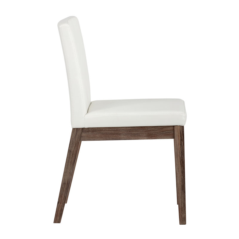 Branson Upholstered Dining Chair, White Faux Leather