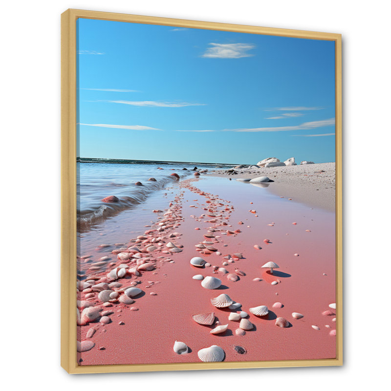 Plage de sable rose Bruin II, Cadre naturel flottant, H 32 po x l 16 po x P 1 po