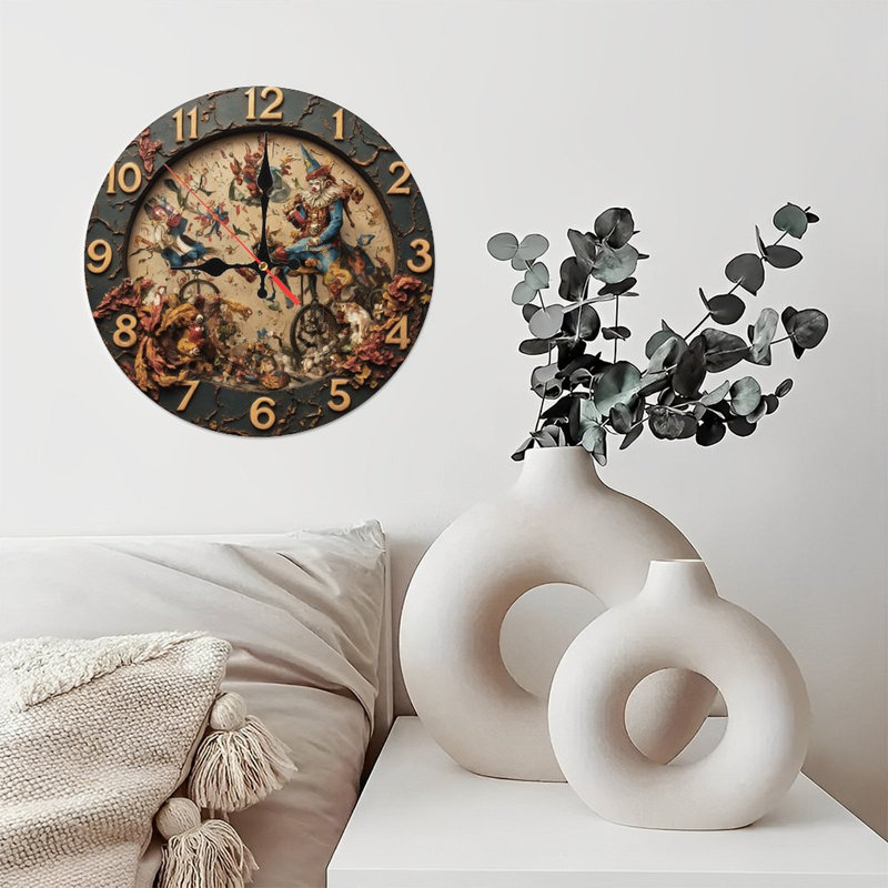 Horloge ornée de clown
