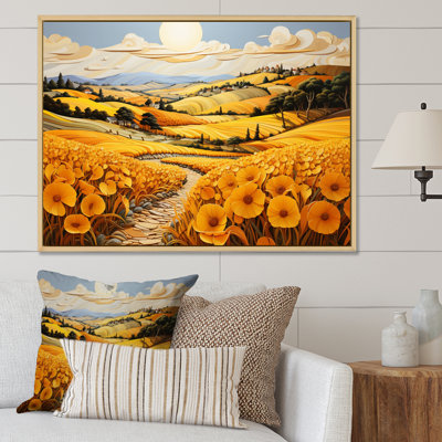 Countryside Yellow Fields Patchwork III - Modern Wall Art Living Room