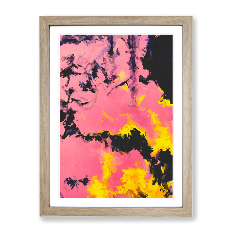 Brilliant Form Abstract - Wall Art, 48cm H x 36cm W, Oak Framed, White