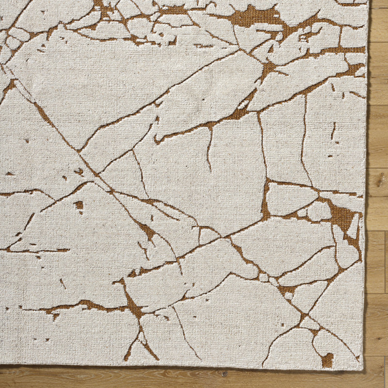 Niran Hand Knotted Abstract Indoor Rug, Rectangle 9' x 12'