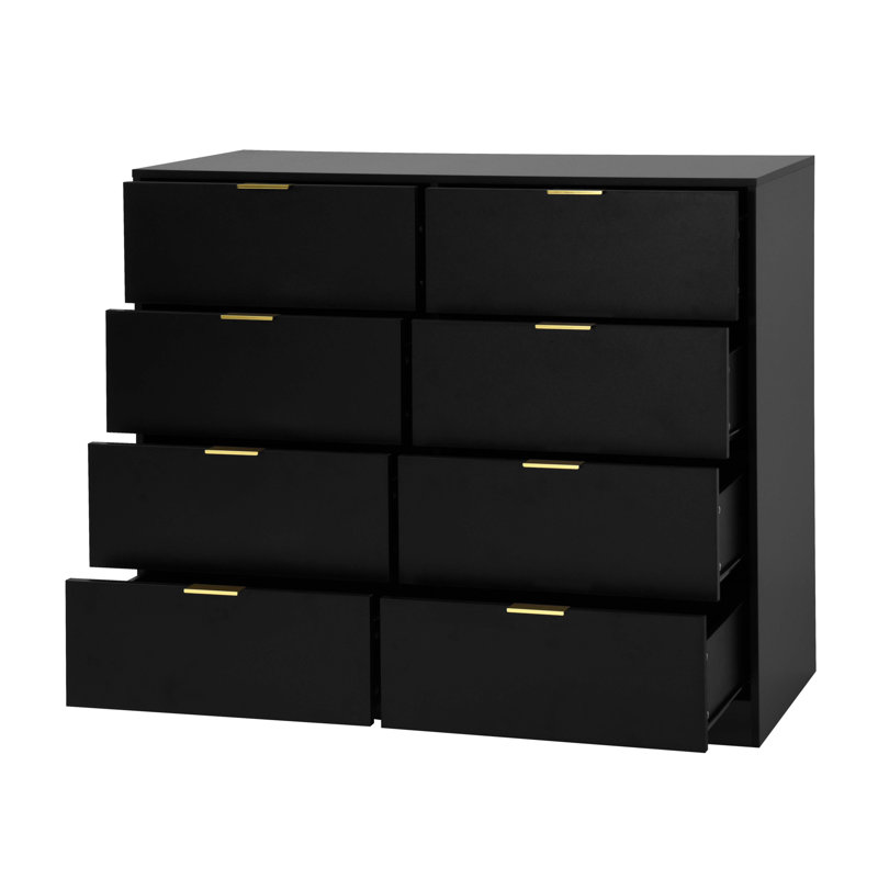 Commode 8 tiroirs Simply Modern, Noir