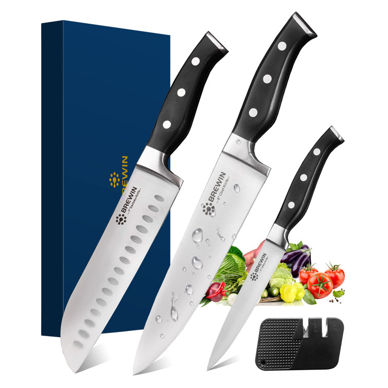 NISOGO 3 Piece Stainless Steel Carving Set