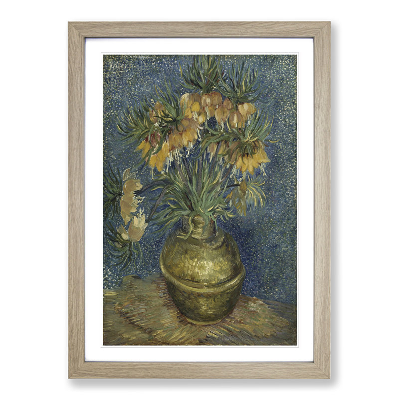 Imperial Fritillaries by Vincent Van Gogh - Picture Frame Painting, 48cm H x 36cm W x 2cm D, Oak Framed