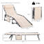 Fauteuil de bronzage inclinable d'extérieur, chaise longue pliante rembourrée, avec appui-tête pour la plage, la cour, le patio, la piscine