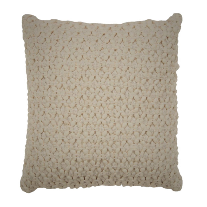 Housse de coussin diamant tressé carré, Ivoire