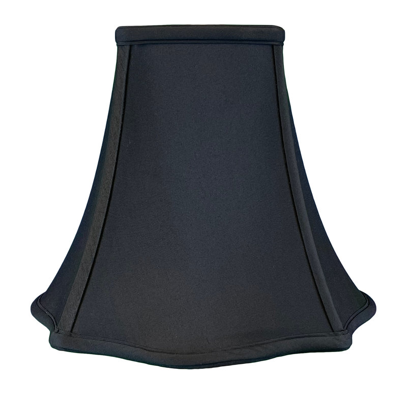 Abat-jour cloche en soie / shantung (araignée), H 12,75 po x l 16 po x P 16 po, Noir