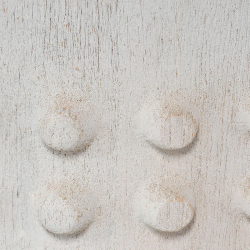 Studded Washed Wood Side Table, White