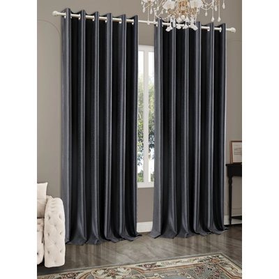 Venice Thermal Blackout Ready Made Curtains Eyelet Thick Ring Top Pair Insulated Blackout Lining