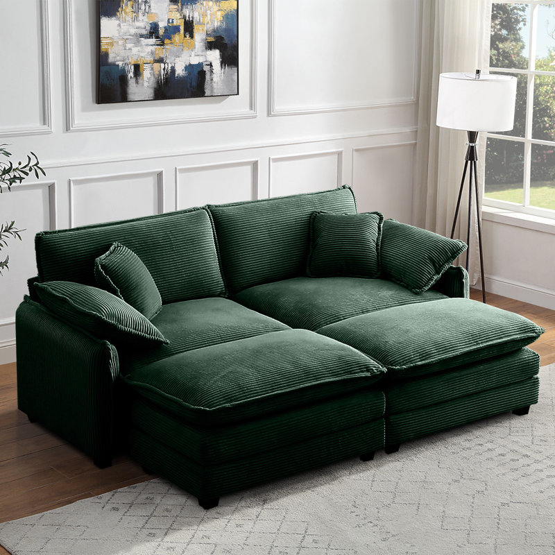 Chaise longue rembourrée Mavyn, Vert