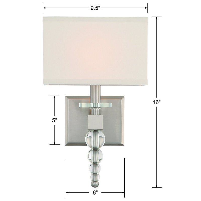 Clover 1-Light Armed Sconce, Brushed Nickel