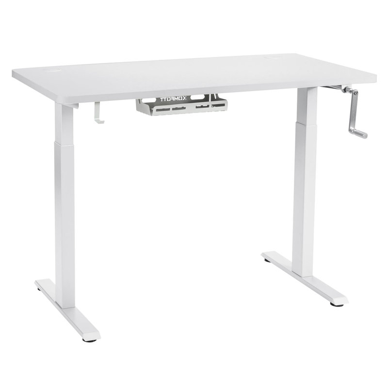 Bureau debout à hauteur ajustable rectangulaire l 48 po Katharien, Blanc