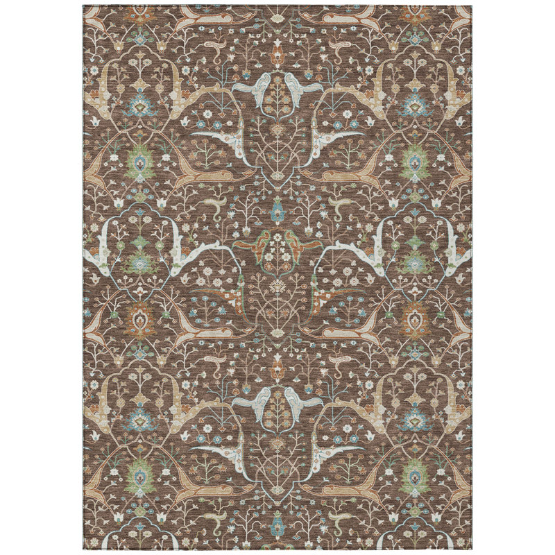 Machine Washable Indoor/Outdoor Boruta ACN2250 Global Rug, Rectangle 8' x 10'