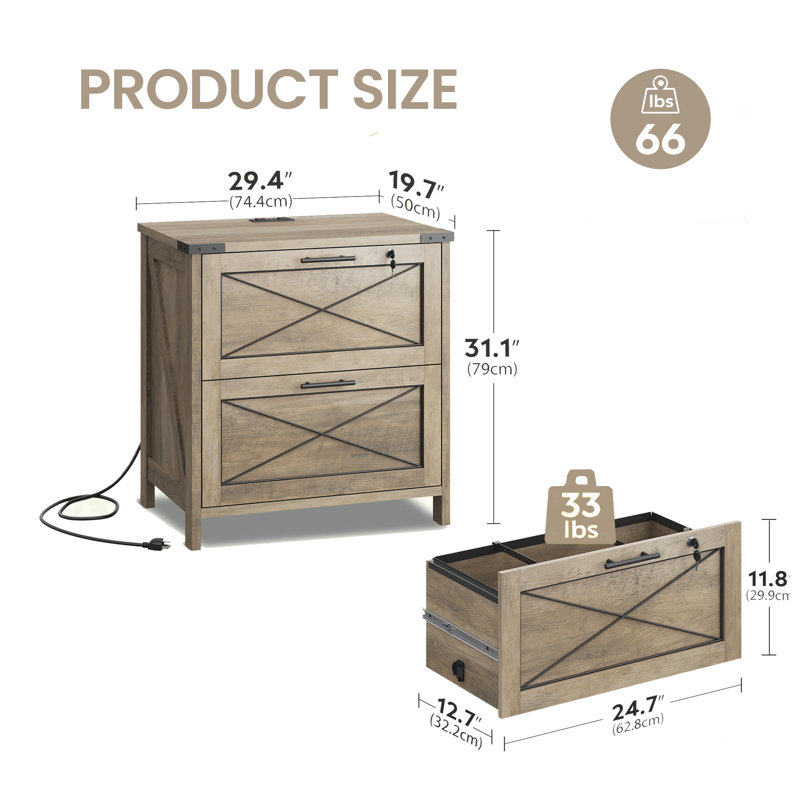 Classeur en bois, classeur, Beige