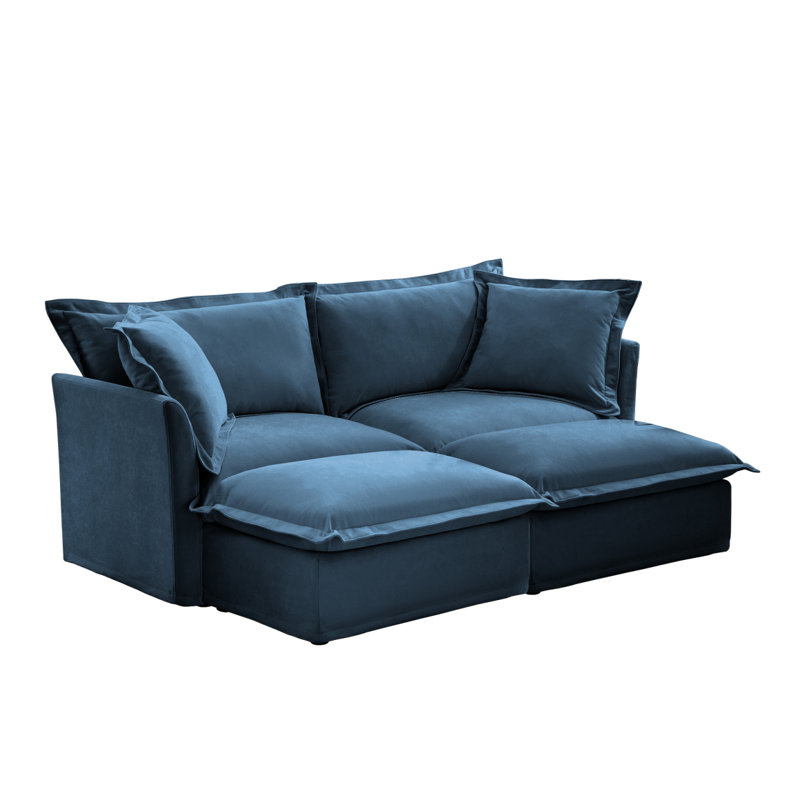 Canapé-lit de salon avec canapé-lit avec 3 repose-pieds et canapé-lit surdimensionné, H 34,65 po x l 83,45 po x P 55,05 po, 2