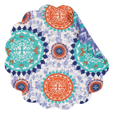 Zarina Cotton Quilted Round Reversible Cotton Placemat