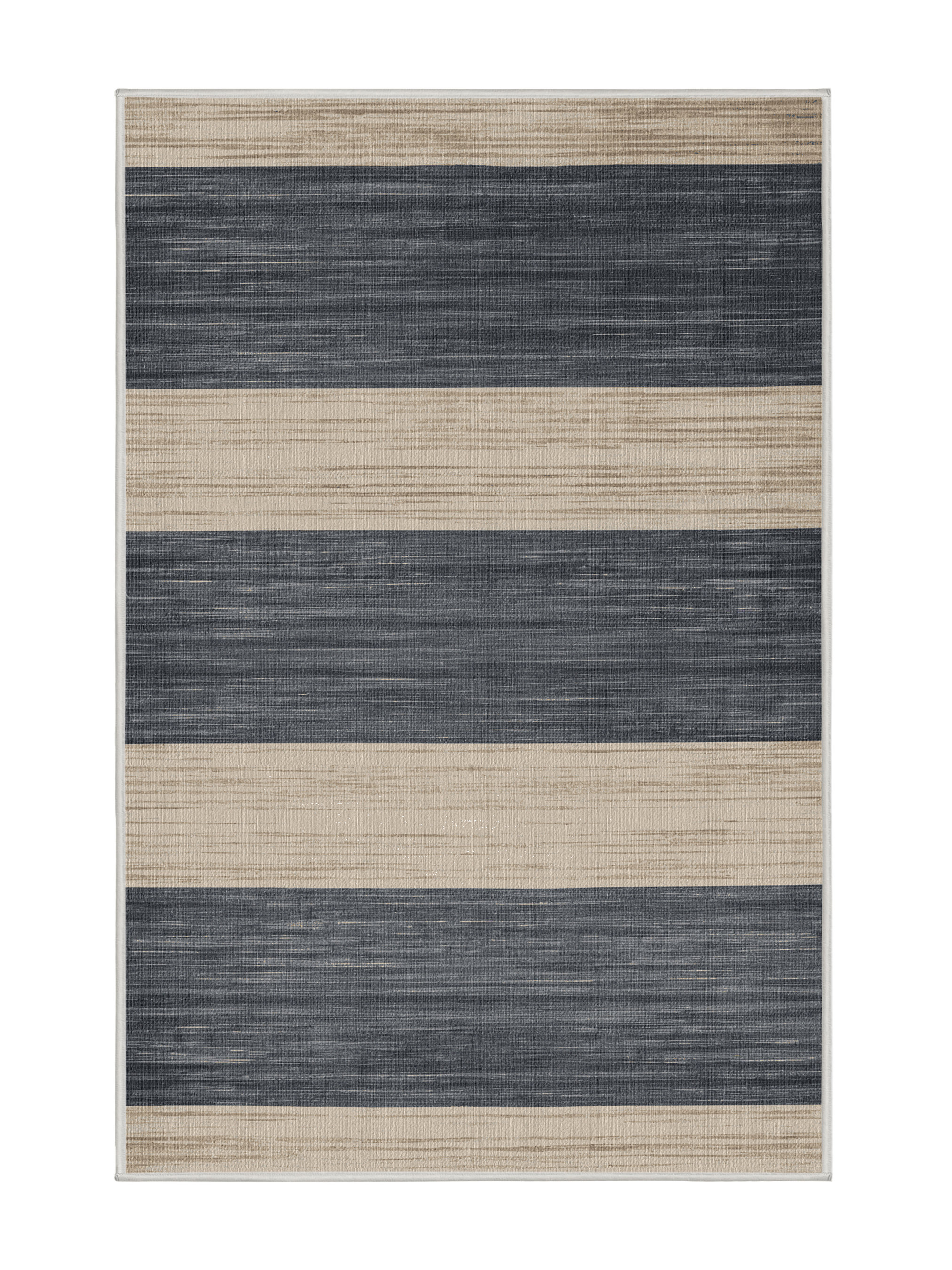 Rosecliff Heights Machine Washable Horizontal Stripes Beige Area Rug ...