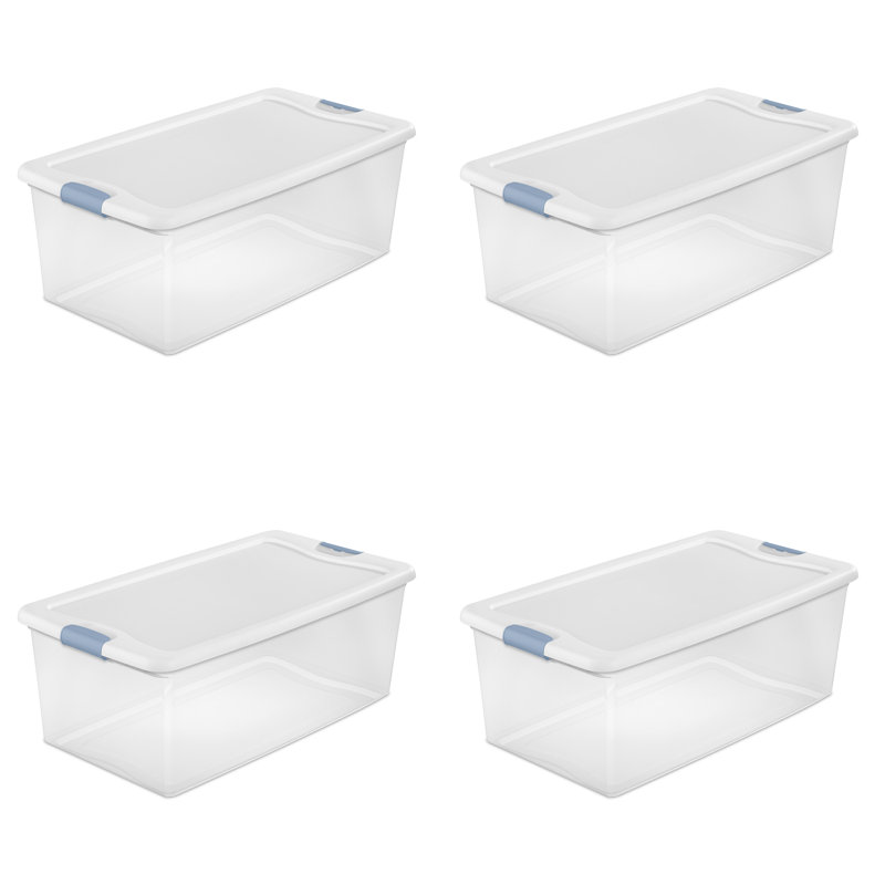 Sterilite Plastic Clear Stackable Latching Storage Box Container