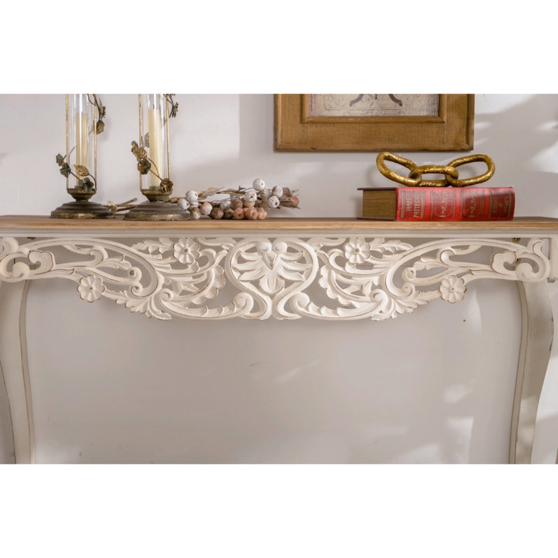 Elegant French Country Entry Table With Wood Carvings And Curved Legs, Enhance Indoor Decor, Long - Lasting, 30.25 In Height Inspired Console Ideal For Areas, Strong, Simple Assembly,
