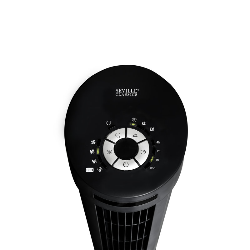 UltraSlimline Black Oscillating Tower Fan Combo with Remote Control