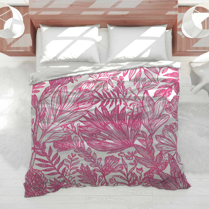 Édredon rose à motif floral, Simple extra long