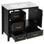 Meuble-lavabo 36 po avec lavabo, une armoire, quatre tiroirs à fermeture en douceur et poignées en métal noires-1793405409