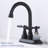 Bathroom Faucet Matte Black 360 Degree High Arc Swivel Spout 4 In Centerset Vanity Faucet Modern Bathroom Faucets 2/3 Holes Lavatory Faucet NOT INCULED Drain-126728697-126728698