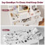 LED Dressing table 7 Drawers and 7 Storage Shelves Dressing Table With Mirror Large Desktop Makeup Desk-1099582211