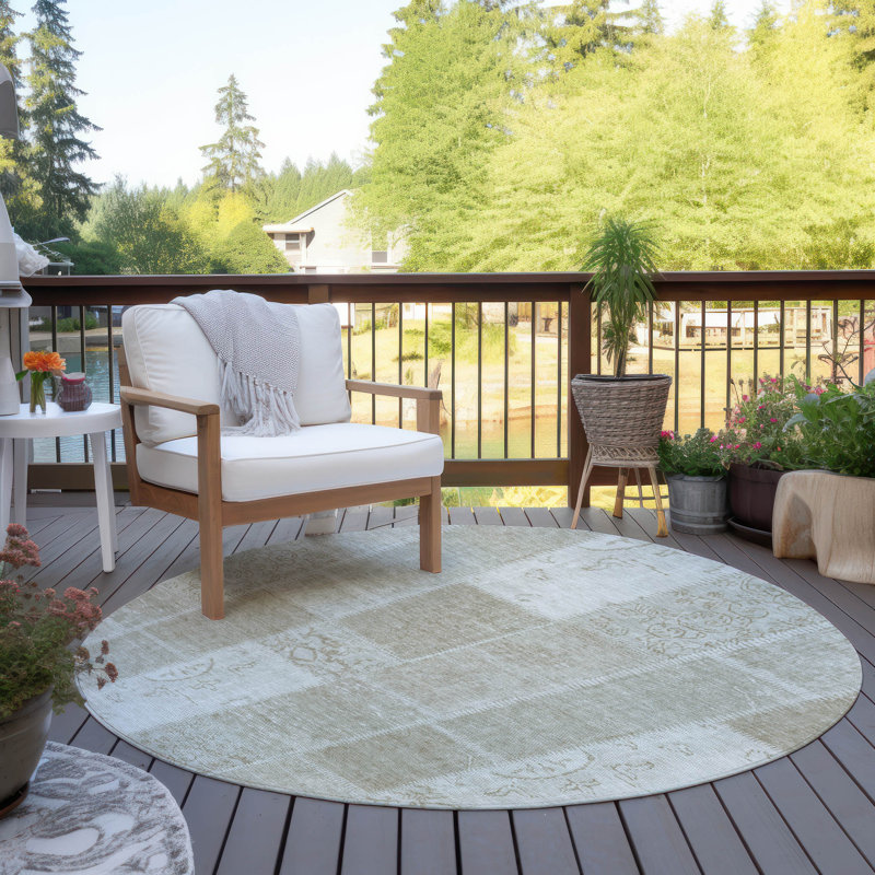 Patchwork Indoor / Outdoor Rug, Round 8'
