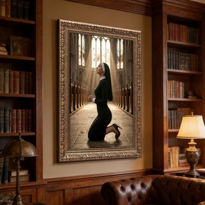 «Gallery Wrap», art mural sur toile pour le salon, la chambre à coucher, le bureau ou le vestibule - décoration murale décorative avec prière religieuse