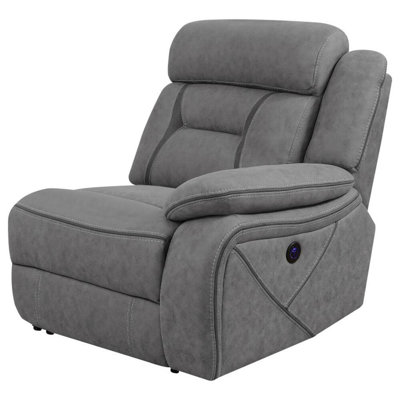 Rochon Upholstered RAF Power Recliner Grey