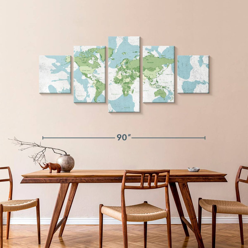Carte du monde éducatif I, H 42 po x l 92 po