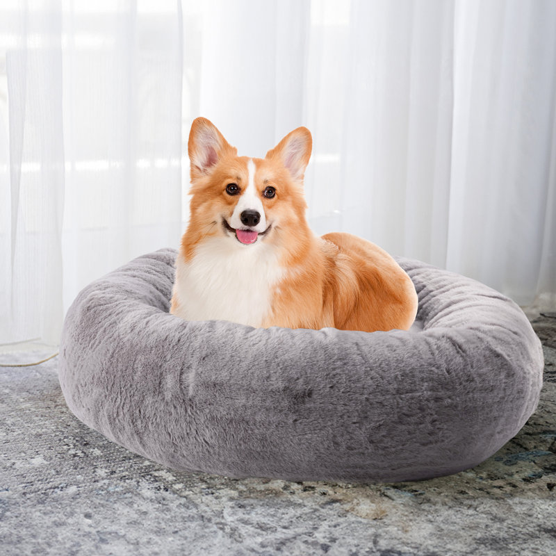 Lit pour animal de compagnie en mousse à mémoire de forme avec housse lavable amovible et fond antidérapant PETMAKER, Gris