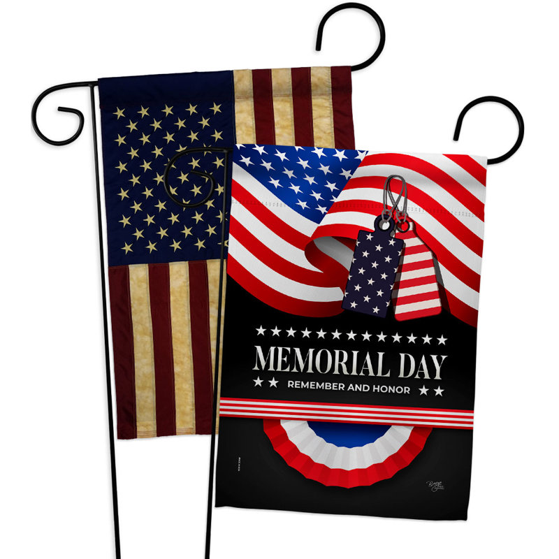 Drapeau de jardin en polyester 19 po x 13 po Souvenir