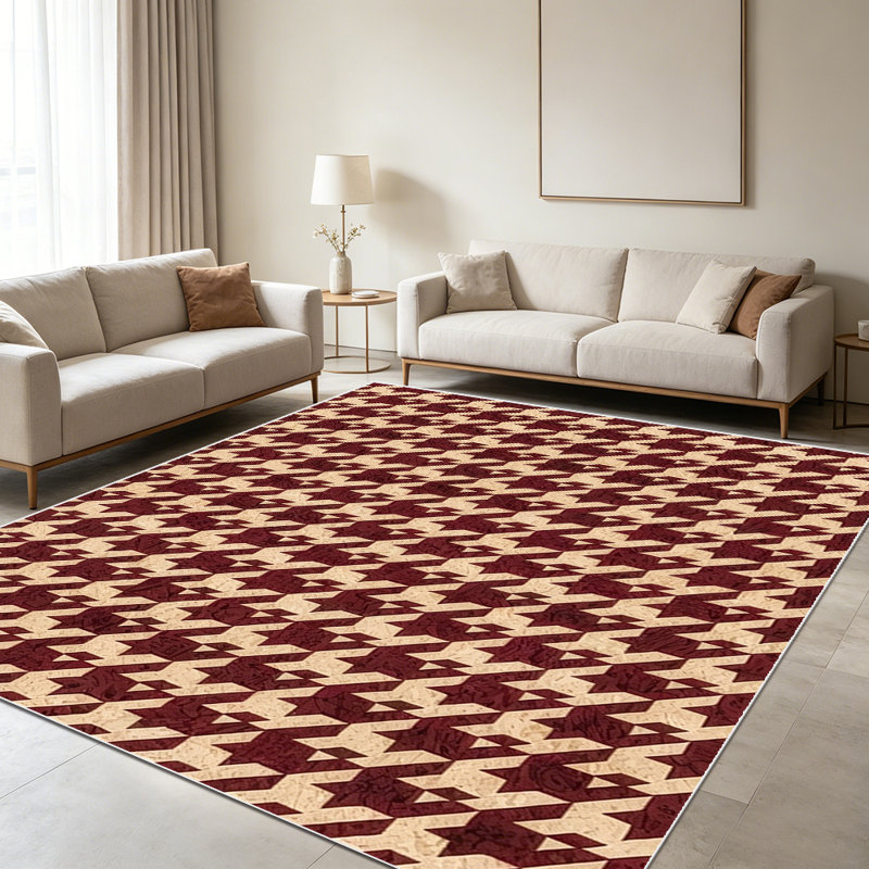 1PC Houndstooth area rugs for Living Room, Soft and Comfortable, Suitable for all seasons, easy-to-maintain, machine washable Indoor floor mat, Under Table Farmhouse suitable for dining room, bedroom, entryway, kitchen, porch, home office, Home Decor