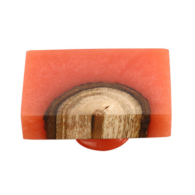 Beauty Art 1-1/2 in. Wood & Resin Rectangle Cabinet Knob