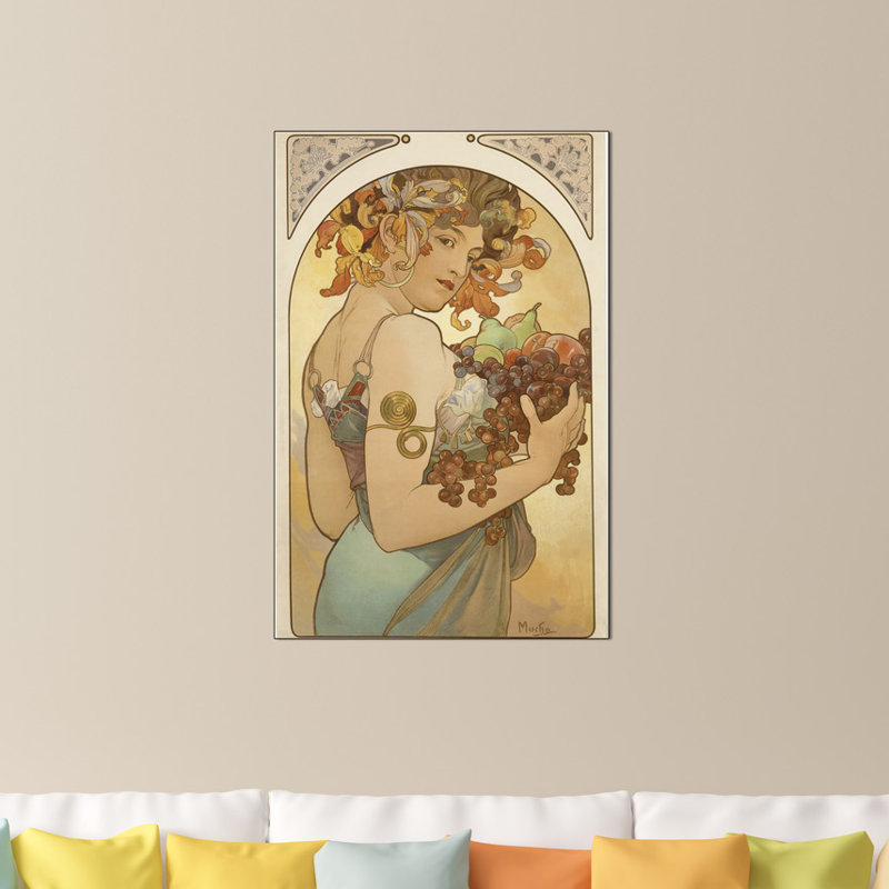 Mucha Alphonse - Wrapped Canvas Painting, 93cm H x 61cm W x 1.8cm D