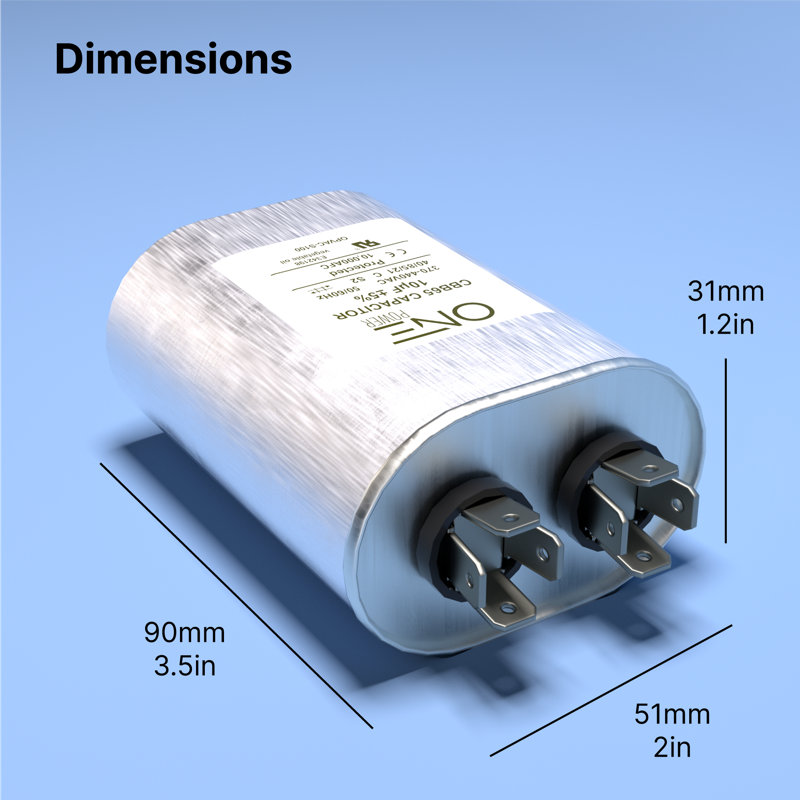 Condensateur de climatiseur à utilisation unique 10-MFD, 370V ou 440V, unité centrale 10BF CBB65B