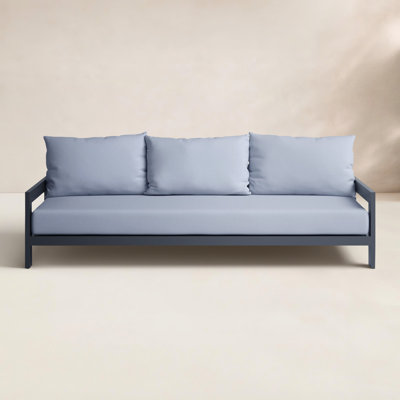 Glinda 86.3" Wide Outdoor Patio Sofa with Cushions